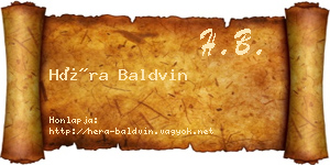 Héra Baldvin névjegykártya